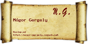 Mógor Gergely névjegykártya