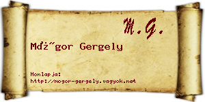 Mógor Gergely névjegykártya